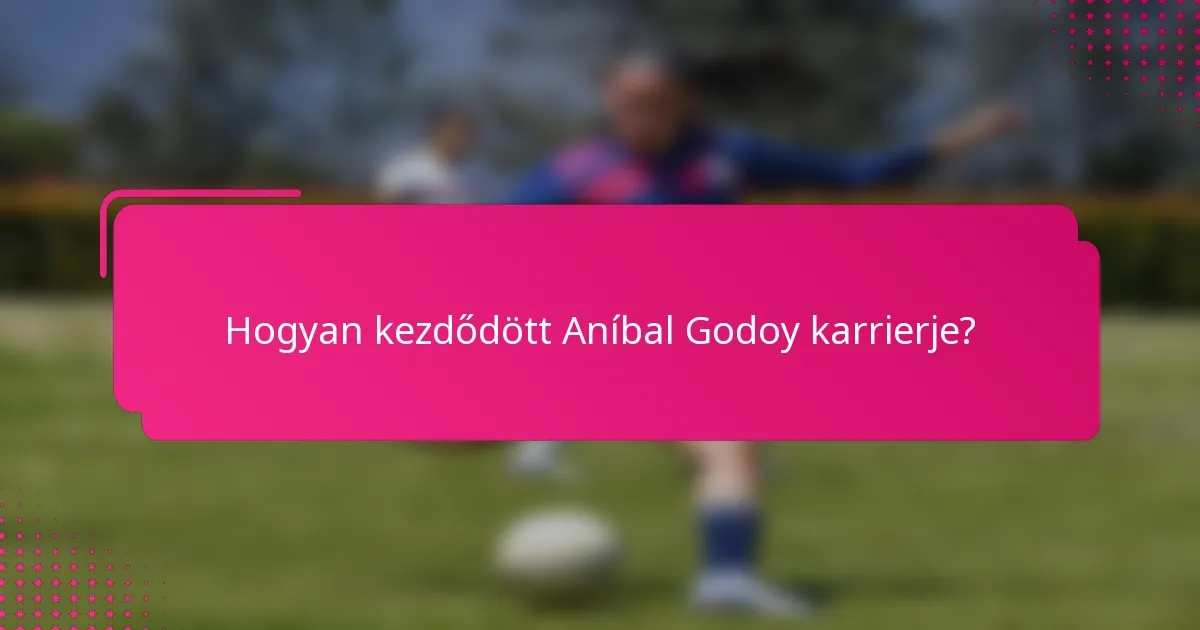Hogyan kezdődött Aníbal Godoy karrierje?