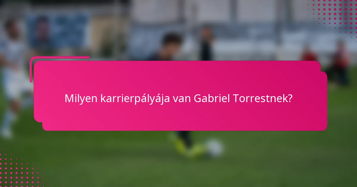 Milyen karrierpályája van Gabriel Torrestnek?