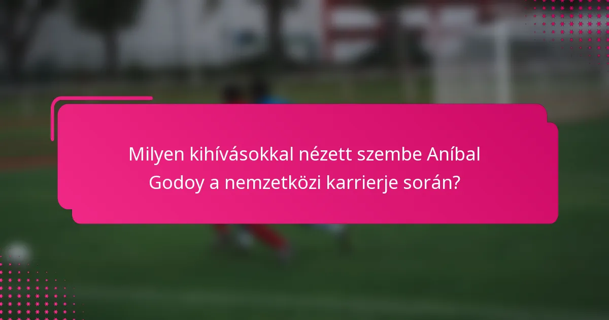 Milyen kihívásokkal nézett szembe Aníbal Godoy a nemzetközi karrierje során?